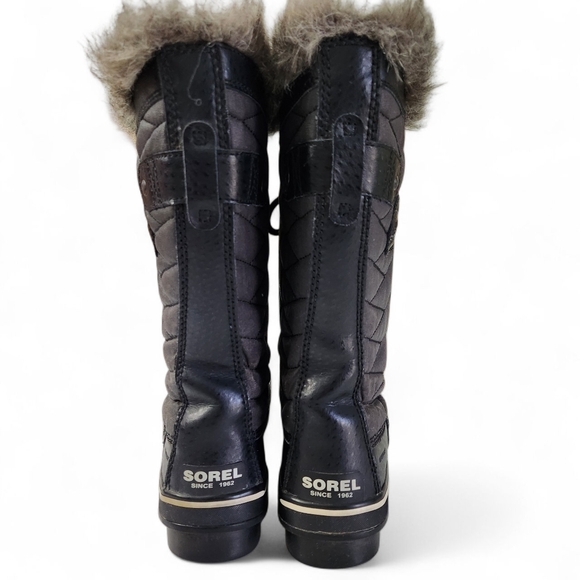 SOREL Tofino black and charcoal  quilted waterproof winter boots 7 - Picture 6 of 12